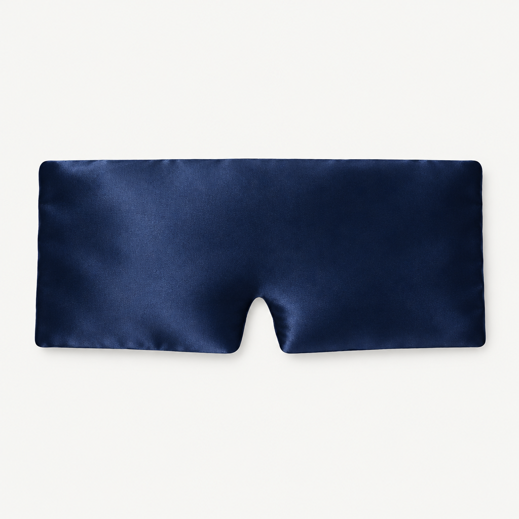 Masque 3D Solia en soie bleu nuit, face extérieure lisse